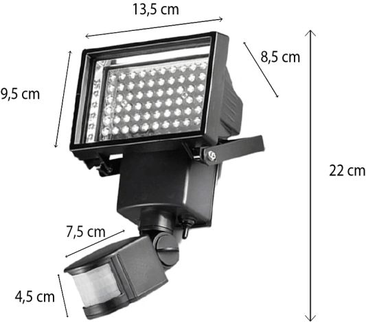 LED beveiligingslamp Secur II met bewegingsmelder los paneel op zonne-energie