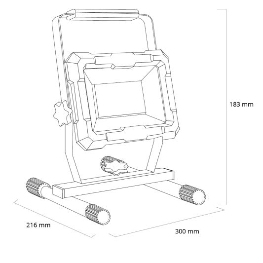 LED bouwlamp op standaard S-rek waterdicht met stekker – 50 Watt
