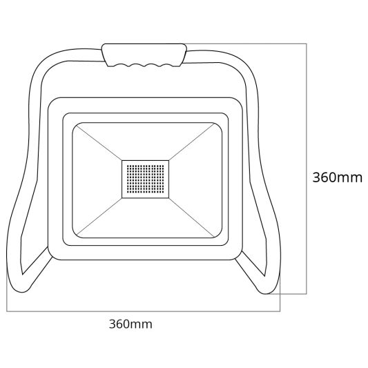 LED bouwlamp op standaard waterdicht klasse 2 – 50 Watt