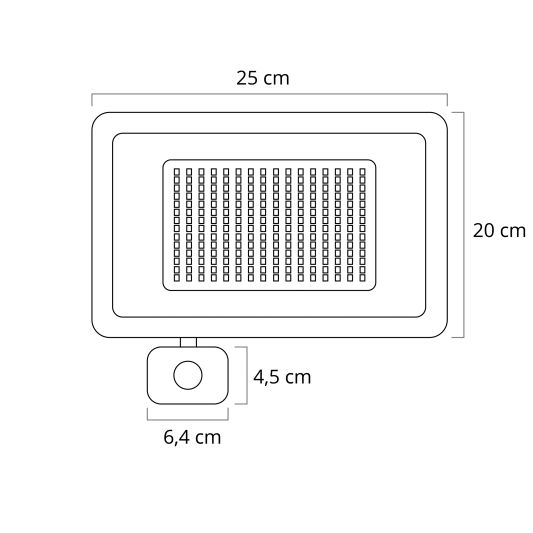 LED schijnwerper aluminium met sensor - 100 Watt