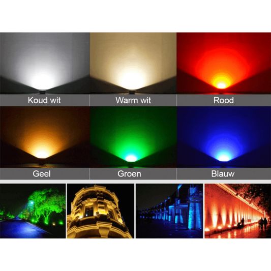 LED schijnwerper/bouwlamp op Wifi RGBWW 10 Watt IP65 - complete set