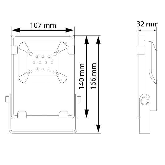 LED schijnwerper/bouwlamp op Wifi RGBWW 10 Watt IP65 - complete set