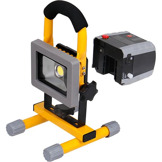 Oplaadbare en verwisselbare bouwlamp op accu met grondstandaard – 10 Watt