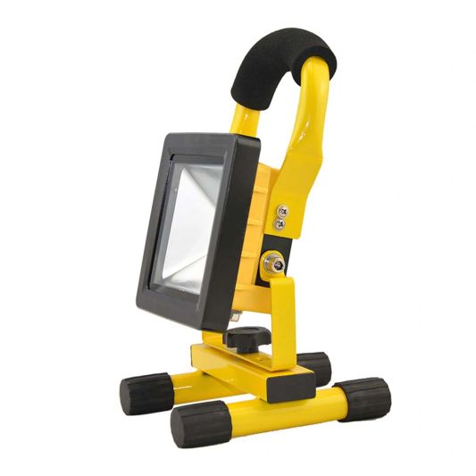 Oplaadbare LED bouwlamp op accu met grondstandaard – 10 Watt