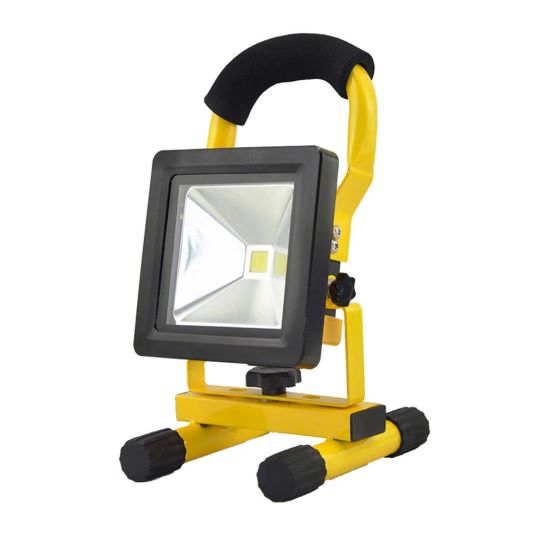 Oplaadbare LED bouwlamp op accu met grondstandaard – 10 Watt