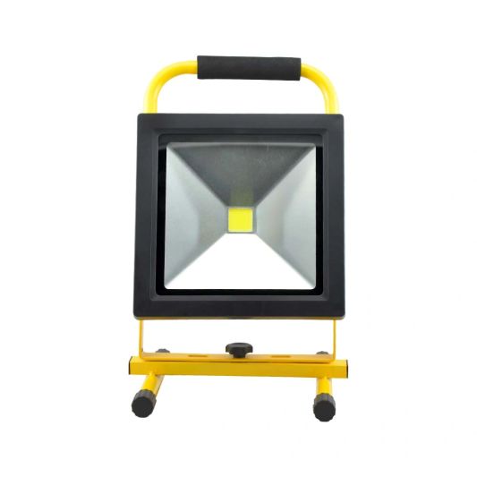 Oplaadbare LED bouwlamp op accu met grondstandaard – 30 Watt