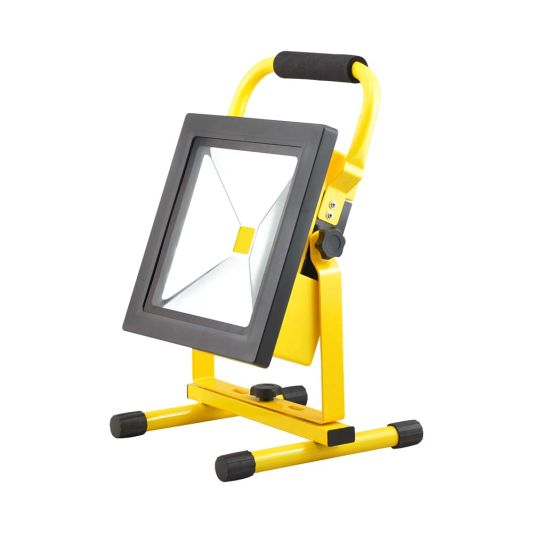 Oplaadbare LED bouwlamp op accu met grondstandaard – 30 Watt