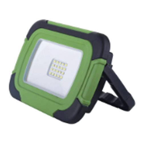 Oplaadbare LED bouwlamp op standaard met groene behuizing – 10 Watt