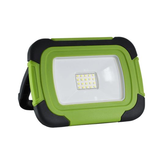 Oplaadbare LED bouwlamp op standaard met groene behuizing – 10 Watt