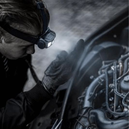 Oplaadbare LED hoofdlamp/nightwatch 250 Lumen met 2 werklichten