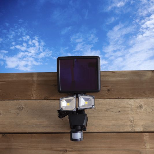 Solar LED bouwlamp James II met bewegingssensor en los zonnepaneel