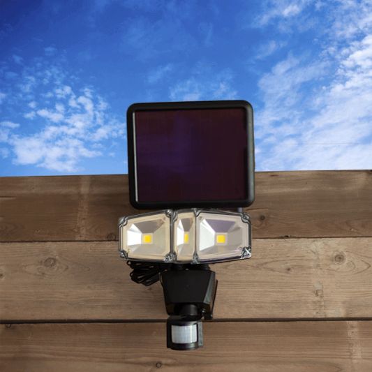 Solar LED bouwlamp James III met bewegingsmelder en los paneel