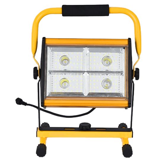 Solar bouwlamp op standaard mobiele verstraler met los zonnepaneel