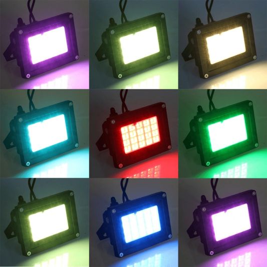 Solar RGBW multicolor LED schijnwerper Rainbow met afstandsbediening