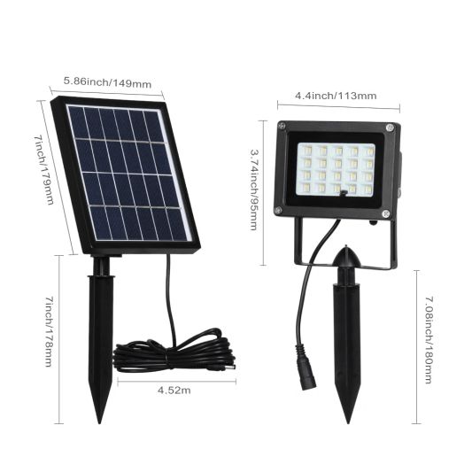 Solar RGBW multicolor LED schijnwerper Rainbow met afstandsbediening