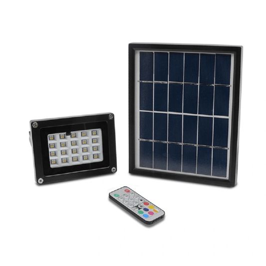 Solar RGBW multicolor LED schijnwerper Rainbow met afstandsbediening